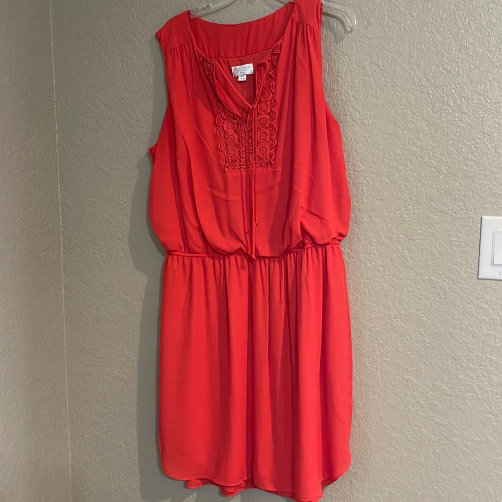 Coral sleeveless dress